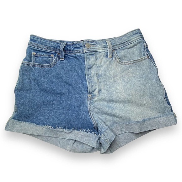 Hollister Ultra High-Rise Mom Block Denim Jean Shorts Size 7 - Picture 2 of 10